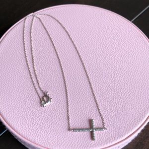 Tiffany & Co Hammered Cross Pendant Necklace